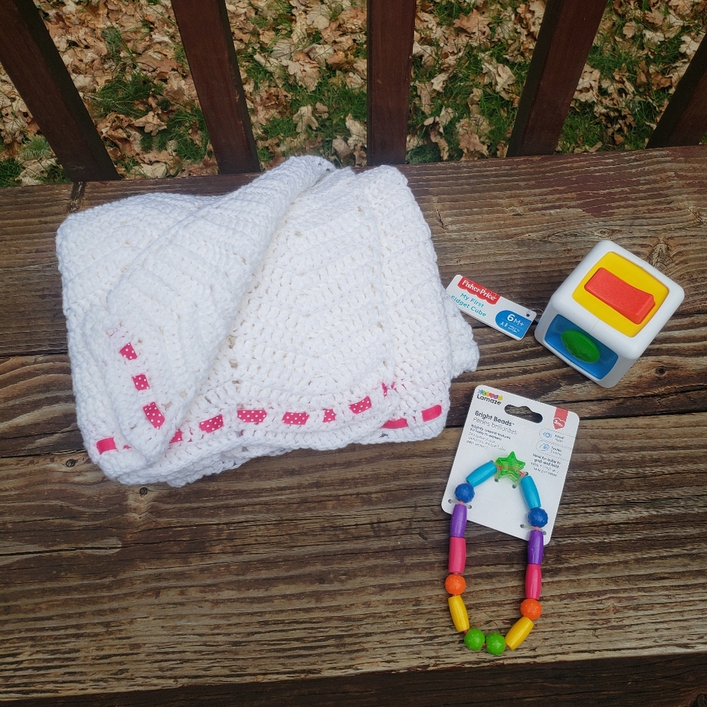 Baby Bundle- Homemade Blanket, Teething Toy and Fidget Cube